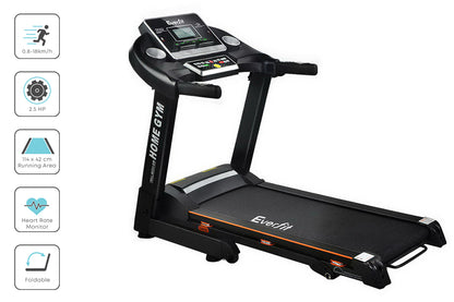 Everfit Electric Treadmill 420mm 18kmh Home Gym Exercise Machine Fitness Equipment Physical