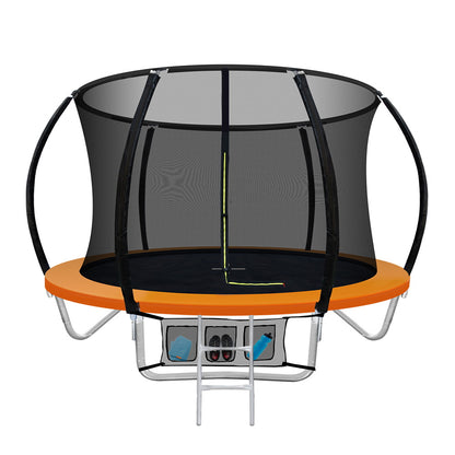 Everfit Trampoline 8FT Kids Trampolines Cover Safety Net Pad Gift Orange