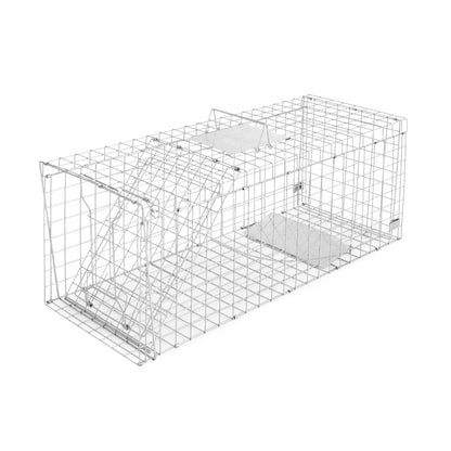 Humane Animal Trap Cage 150 x 50 x 53cm  - Silver