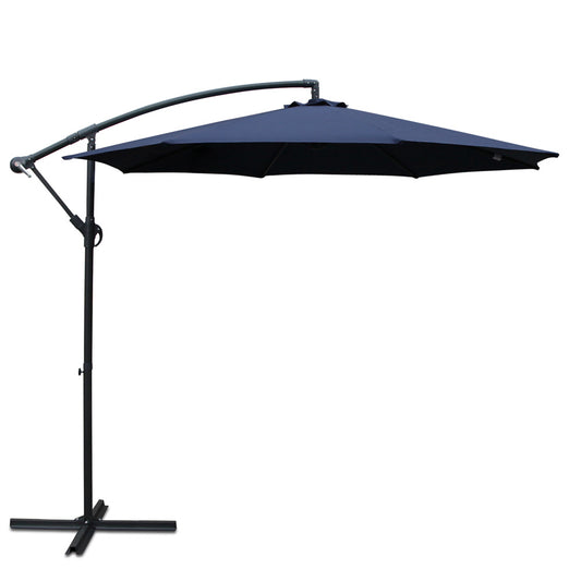 Instahut 3M Cantilevered Outdoor Umbrella - Navy