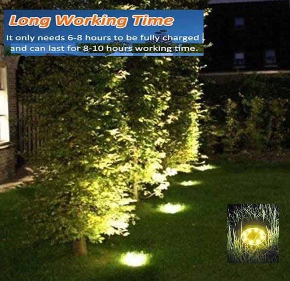 8 Pack LED Solar Pathway Lights Outdoor Solar Ground Lights (Warm White)