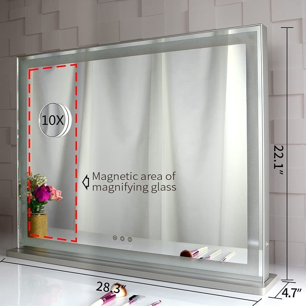 Hollywood LED Makeup Mirror with Smart Touch Control and 3 Colors Dimmable Light (72 x 56 cm)