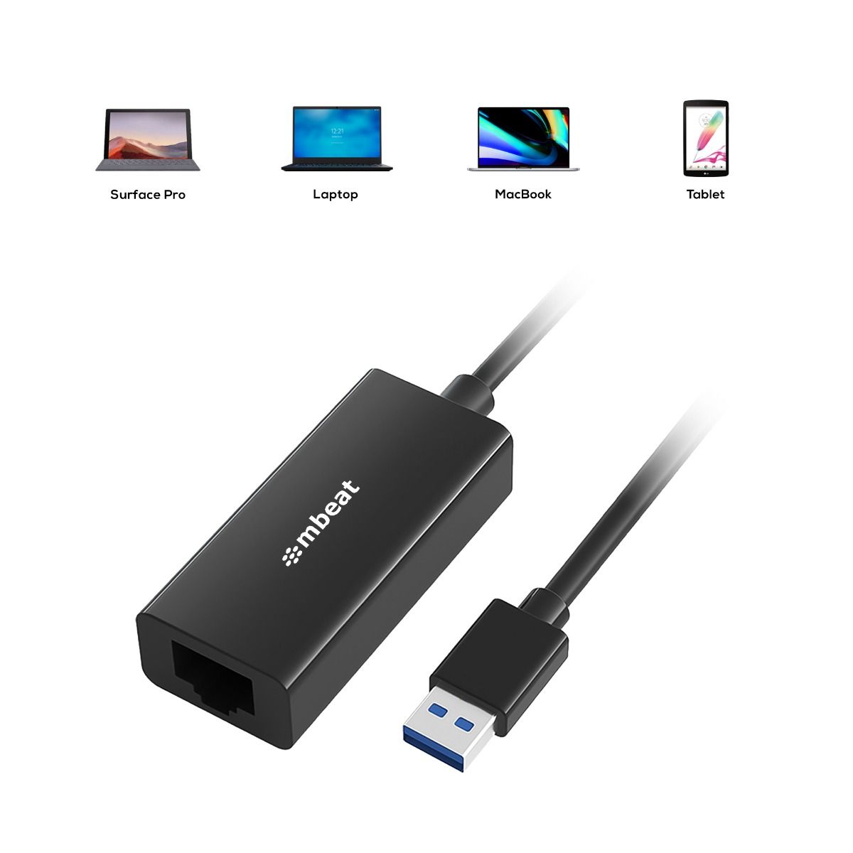 mbeat USB 3.0 Gigabit LAN Ethernet Adapter - Black