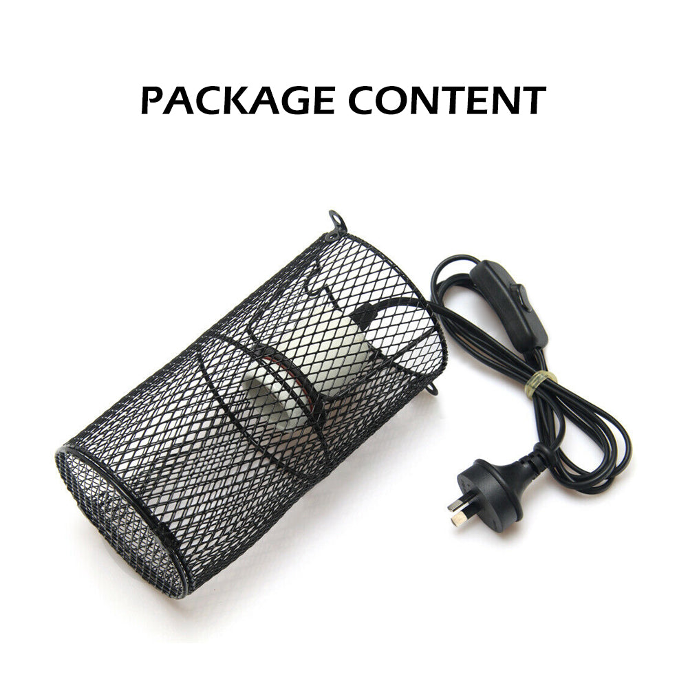 Reptile Ceramic Heat Lamp 200W Holder Snake Chicken Brooder Light Switch Cage