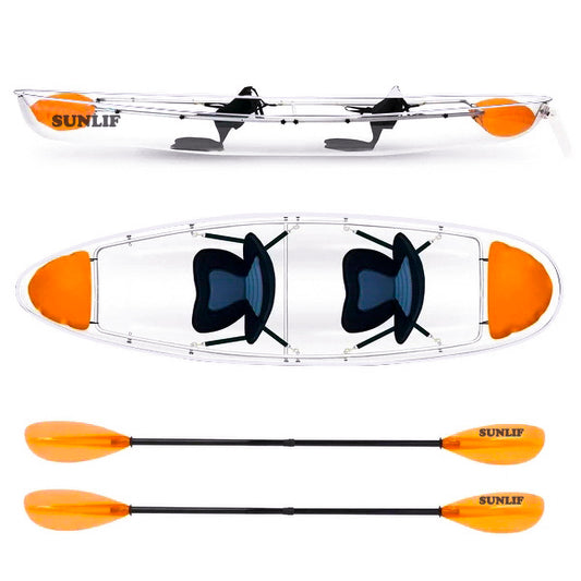 Crystal Clear Kayak with Random Color Paddles