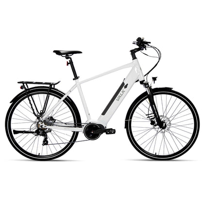 VALK Metro TR 5 + Electric Hybrid Bike, Gen II, Mid-Drive, Large, White