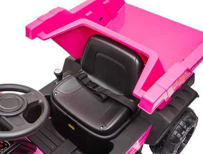 ROVO KIDS Electric Ride On Children's Toy Dump Truck with Bluetooth Music - Pink