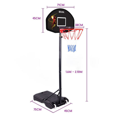 Dr.Dunk Basketball Hoop Stand System Kids Height Portable Adjustable Ring Net