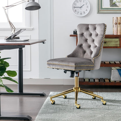 Velvet Home Office Chair- Grey