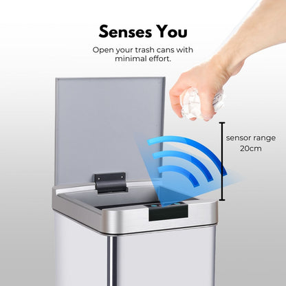 MIRAKLASS Sensor Bin 50L Narrow Silver Square MK-SB-110-JR