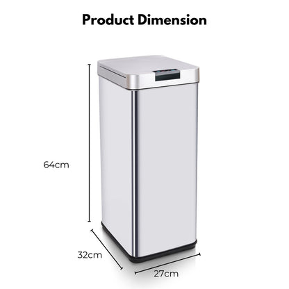 MIRAKLASS Sensor Bin 50L Narrow Silver Square MK-SB-110-JR