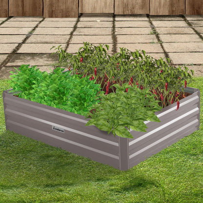 Wallaroo Garden Bed 120 x 90 x 30cm Galvanized Steel - Grey