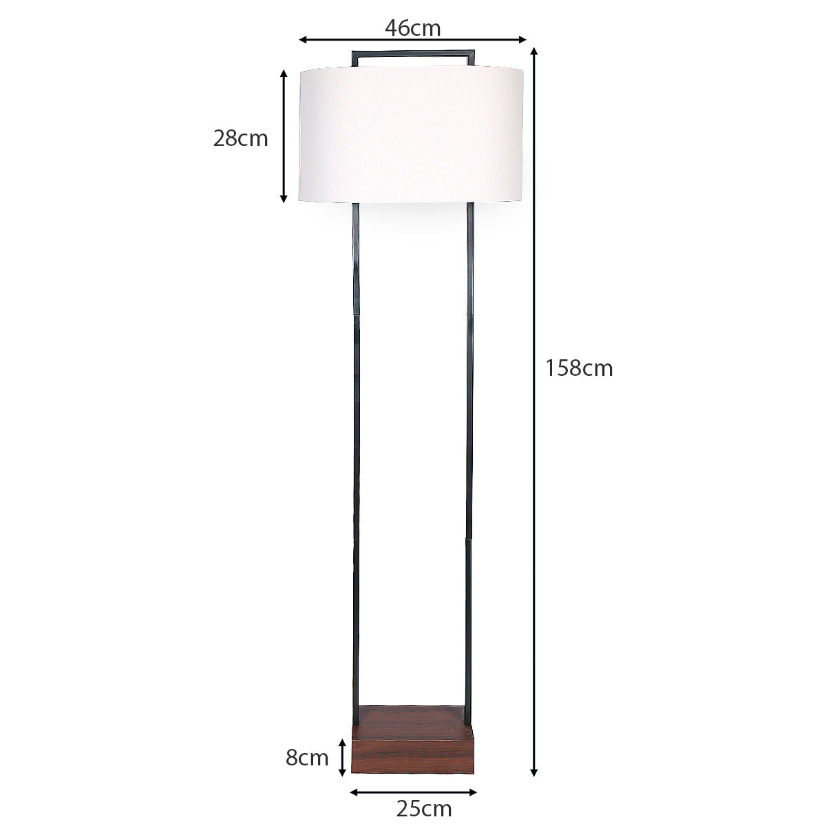 Sarantino Wood Floor Lamp in Cherry Finish