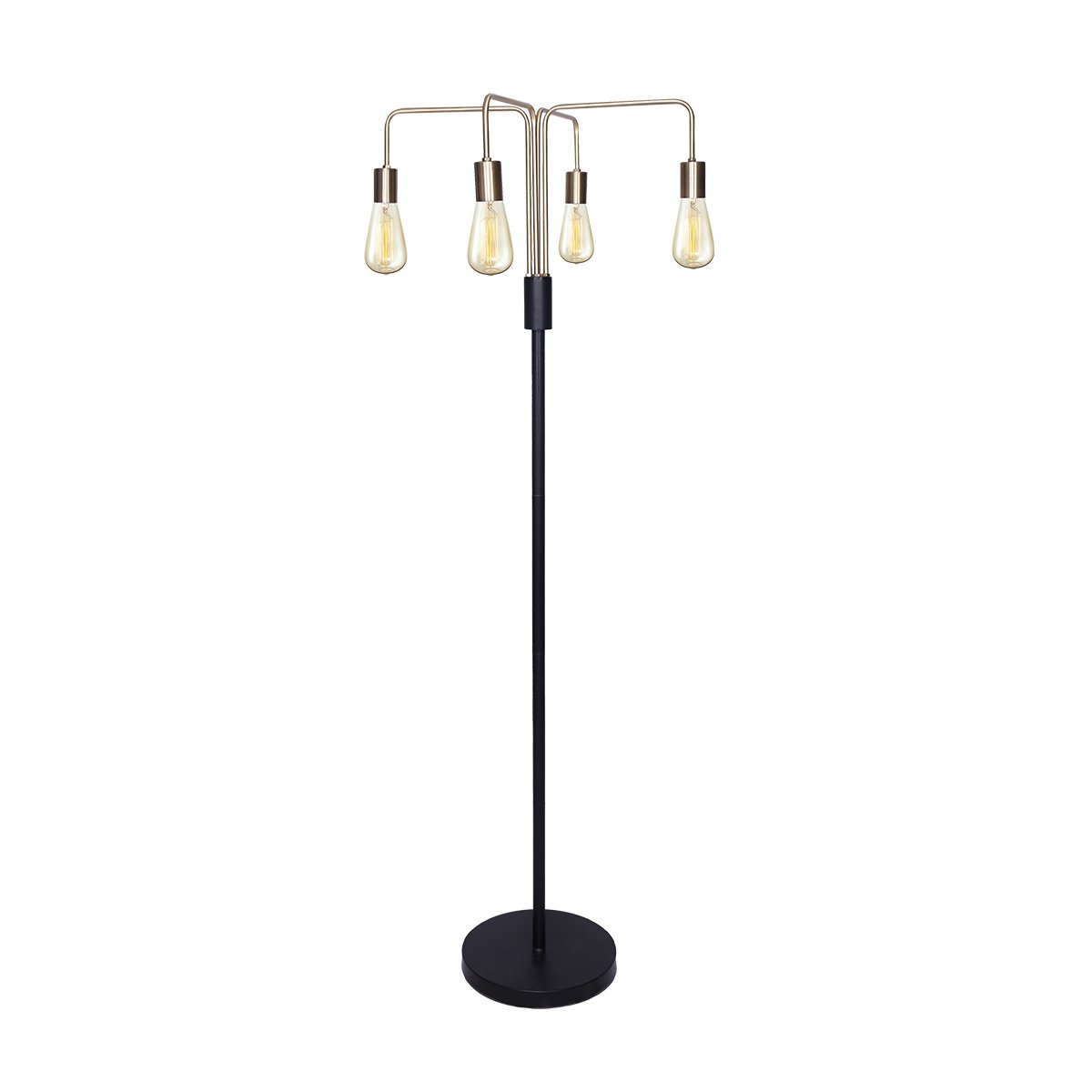 Sarantino Modern Exposed Bulb 4-Arm Industrial Light Floor Lamp