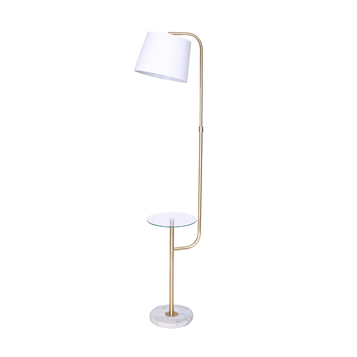 Sarantino Glass End Brass Finish Table Top Floor Lamp