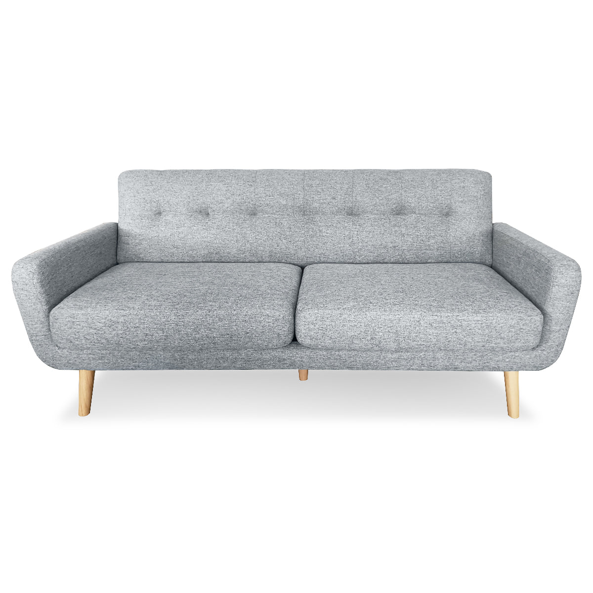 Sarantino 6-Seater Linen Sofa Set Couch Futon - Light Grey