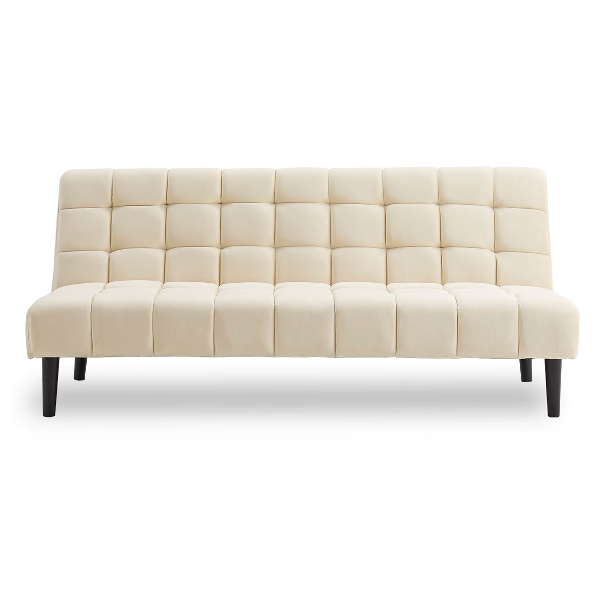 Sarantino Faux Suede Fabric Sofa Bed Furniture Lounge Seat Beige