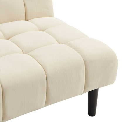 Sarantino Faux Suede Fabric Sofa Bed Furniture Lounge Seat Beige