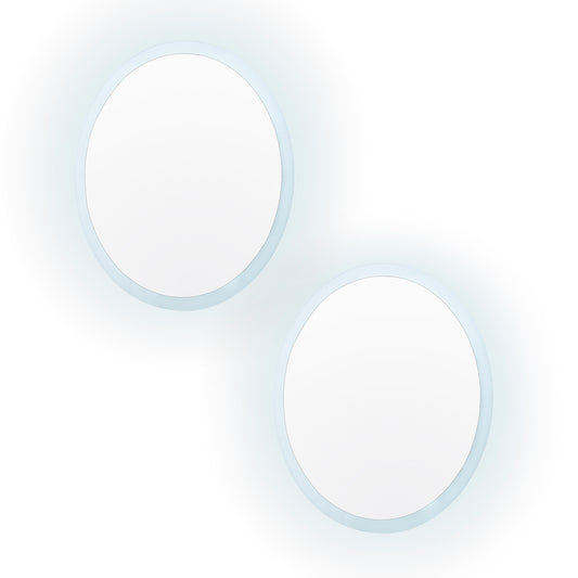 2 Set La Bella LED Wall Mirror Round Touch Anti-Fog Makeup Decor Bathroom Vanity 50cm