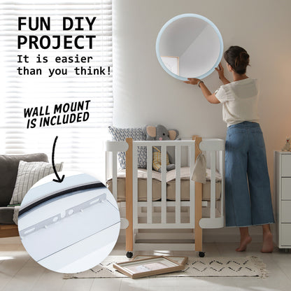 2 Set La Bella LED Wall Mirror Round Touch Anti-Fog Makeup Decor Bathroom Vanity 50cm