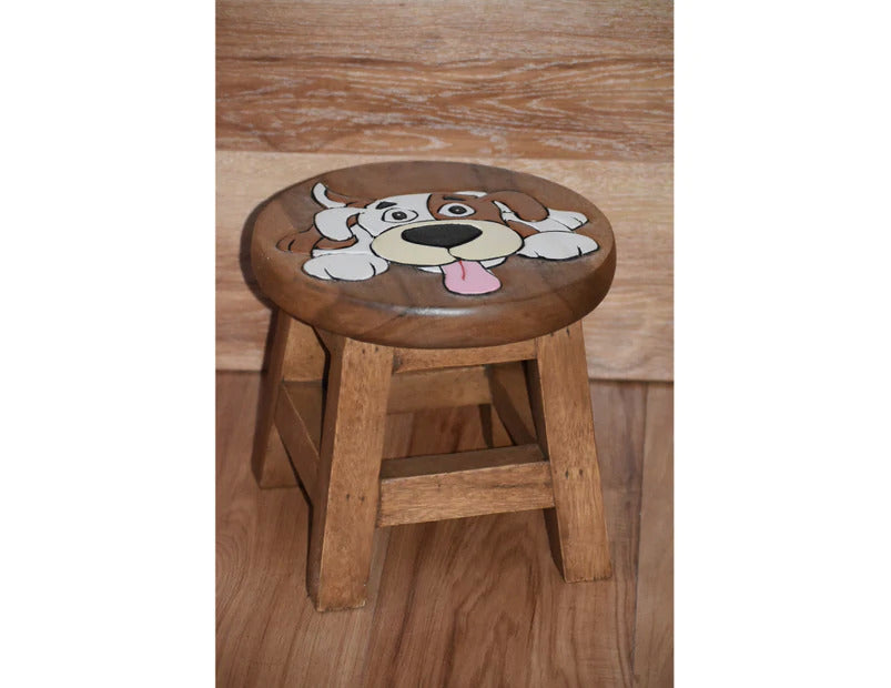 Kids furniture Wooden Stool Puppy Dog Chair Toddlers Step Sitting