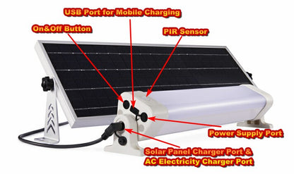 Solar LED Batten Light- 12W 1200Lumens