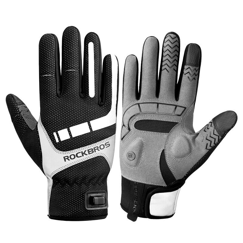 MTB Heated Gloves XLarge for Mountain Road Bike Breathable Winter Autumn Cycling Camping Running Outdoor Sport Rockbros