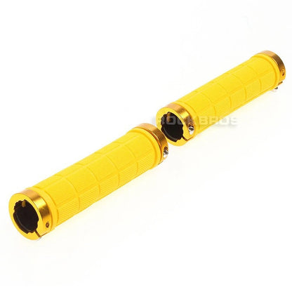 Bike Handlebar Grips MTB Mountain BMX Bike Bicycle Soft YELLOW Fixed Double Lock Screw Tight Grips - Easy Fit - Rockbros