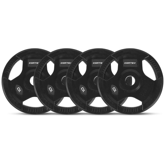 CORTEX 10kg Tri-Grip Olympic Plates 50mm (Set of 4)