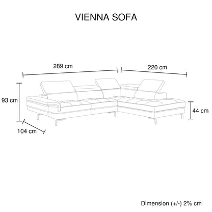 Vienna Sofa Faux Leather 5 Seater Grey