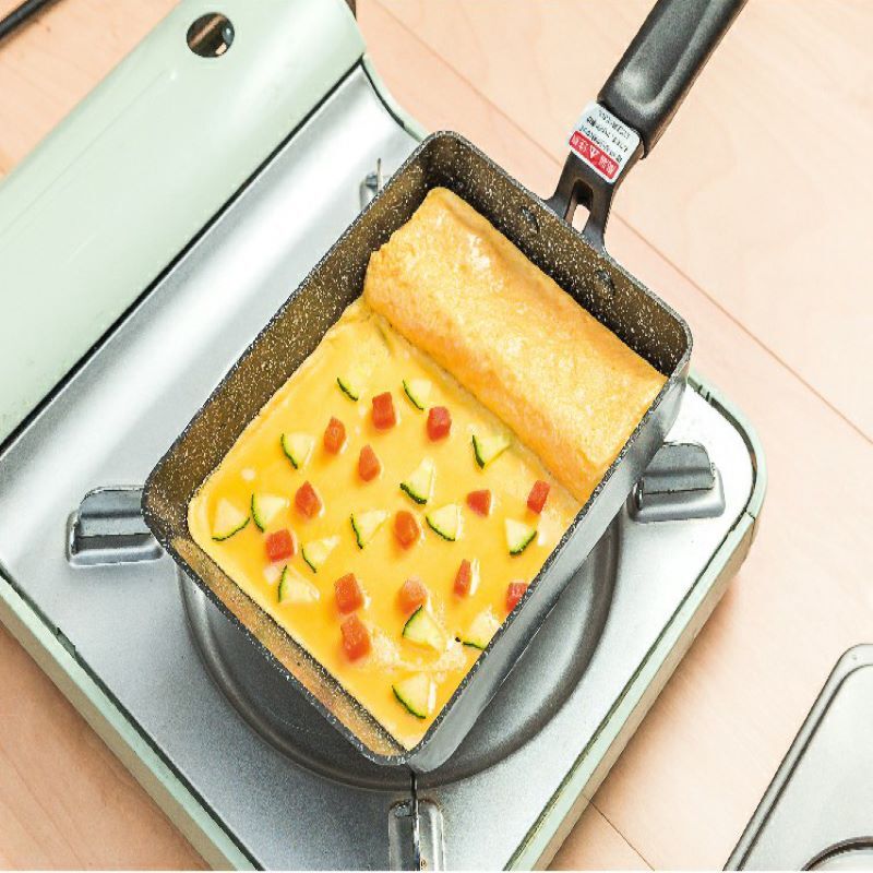 Justcook 13*18cm JSHS-IH1318-5 Tamagoyaki Non-stick Square Omelette Pan Black