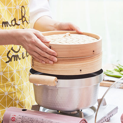 Justcook 20cm Non-stick Soup Pot With Bamboo Steamer and Lid JSHS-ZLTZ20-1