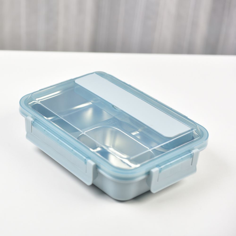 Kylin 304 Stainless Steel 4 Divided Simple Lunch Box - Blue