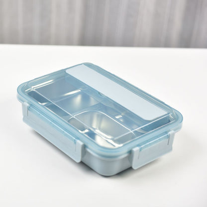 Kylin 304 Stainless Steel 4 Divided Simple Lunch Box - Blue