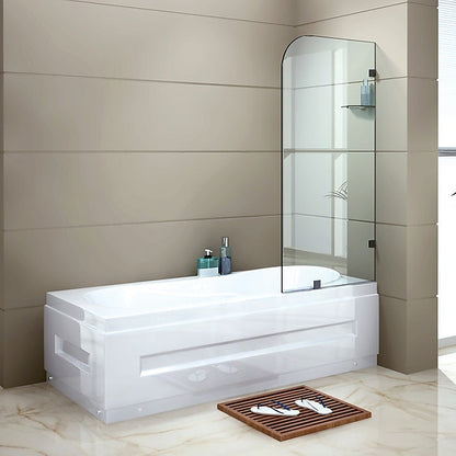 700 x 1450mm Frameless Bath Panel 10mm Glass Shower Screen By Della Francesca