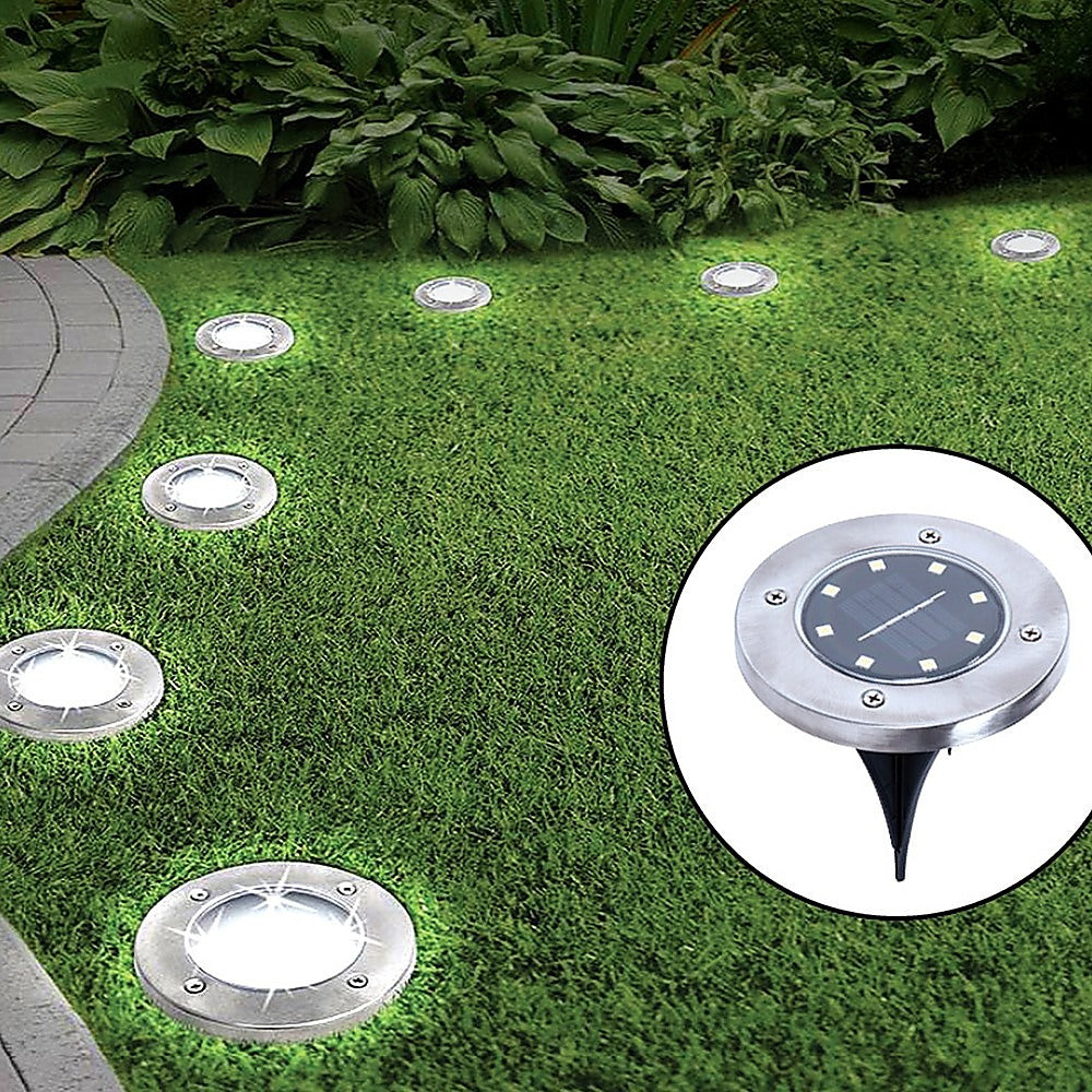 12x Solar Powered LED Buried Inground Recessed Light Garden Outdoor Deck Path