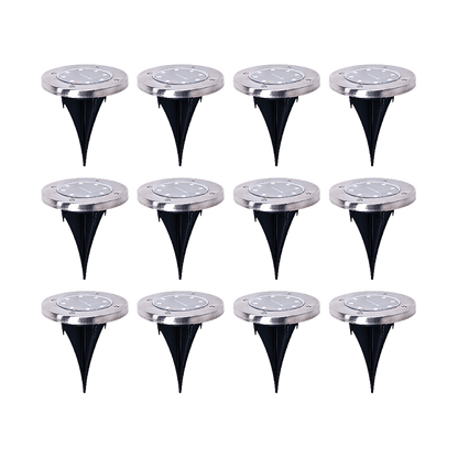 12x Solar Powered LED Buried Inground Recessed Light Garden Outdoor Deck Path