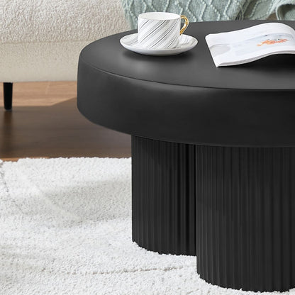 Maya Ribbed Black Coffee Table