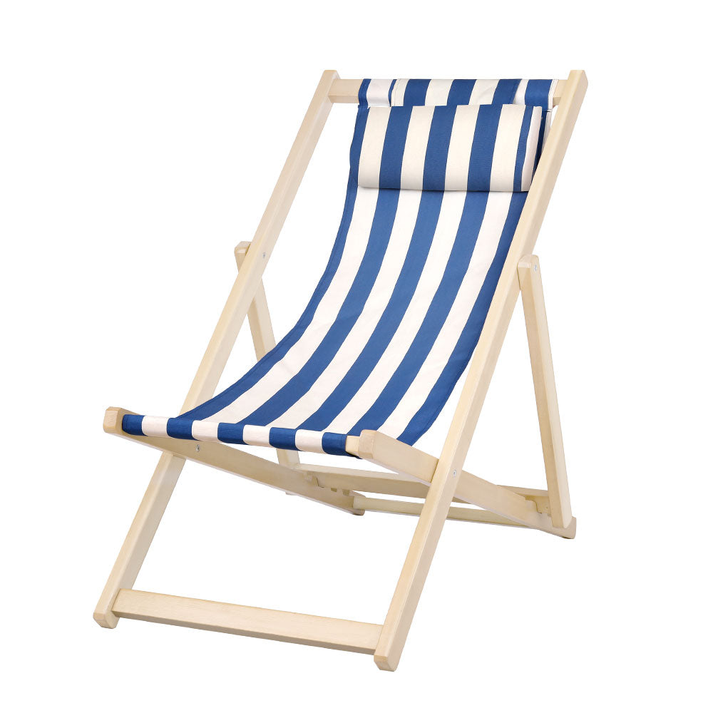 Gardeon Outdoor Furniture Sun Lounge Beach Chairs Deck Chair Folding Wooden Patio