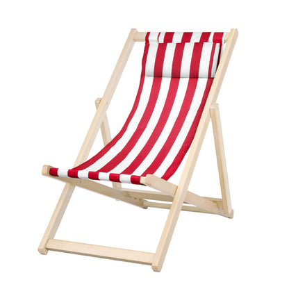 Gardeon Outdoor Furniture Sun Lounge Wooden Beach Chairs Deck Chair Folding Patio