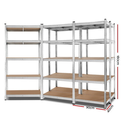 Giants 5x1.8M Warehouse Shelving Rack Racking Garage Metal Storage Shelves