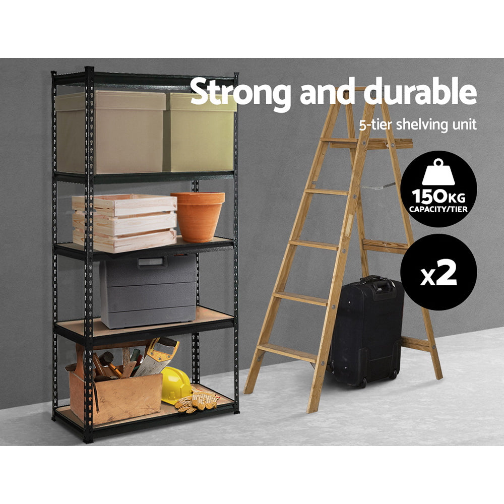 2x1.5M Warehouse Shelving Racking Storage Garage Steel Metal Shelves Rack