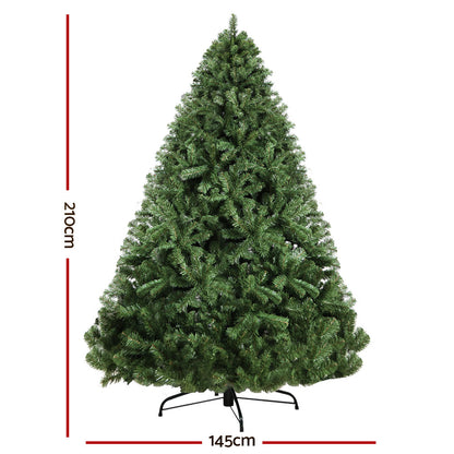 Jingle Jollys Christmas Tree 2.1M Xmas Trees Decorations Green 1250 Tips