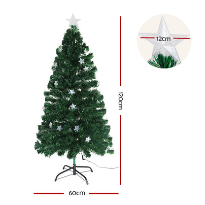 Jingle Jollys Christmas Tree 1.2M LED Xmas trees with Lights Multi Colour