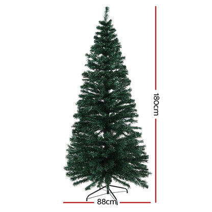 Jingle Jollys Christmas Tree 1.8M LED Xmas trees Optic Fibre Warm White