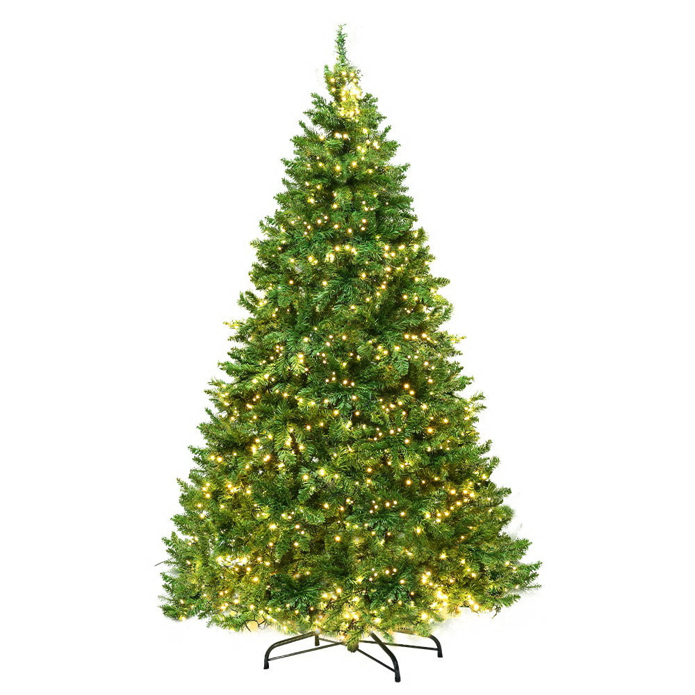 Jingle Jollys Christmas Tree 2.1M With 1134 LED Lights Warm White Green