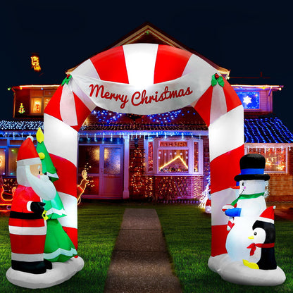 Jingle Jollys Christmas Inflatable Santa Archway 3M Outdoor Decorations Lights