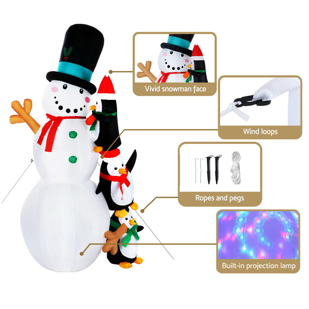 Jingle JollysChristmas Inflatable Snowman 2.4M Xmas Lights Outdoor Decorations