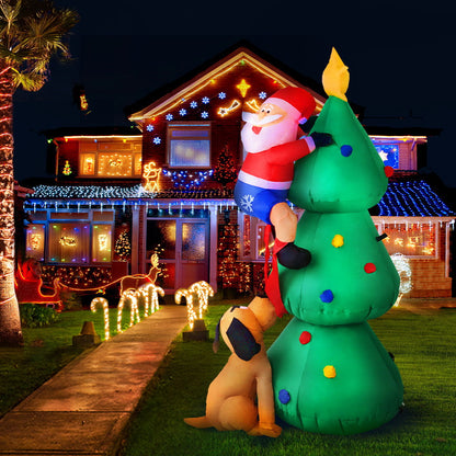 Jingle Jollys Christmas Inflatable Santa Tree 1.8M Lights Outdoor Decorations