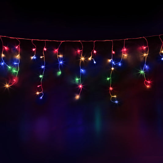 Jingle Jollys 800 LED Christmas Icicle Lights Mutlicolour